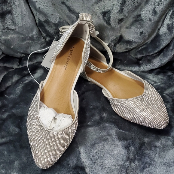 Lane Bryant NWT All Over Rhinestone Flat - Picture 1 of 4